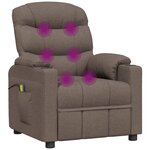 vidaXL Fauteuil électrique de massage Taupe Tissu