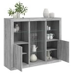 vidaXL Buffets avec lumières LED 3 Pièces sonoma gris bois d'ingénierie