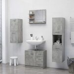 vidaXL Miroir de salle de bain gris béton 60x10 5x45cm bois ingénierie