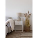 Table d'appoint 1 tiroir blanc cadre blanc 40 x 40 x 55 cm