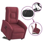 vidaXL Fauteuil inclinable électrique rouge bordeaux tissu