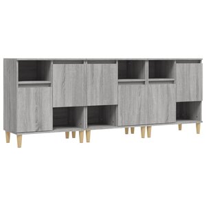 vidaXL Buffets 3 Pièces sonoma gris 60x35x70 cm bois d'ingénierie