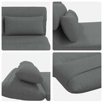 vidaXL Fauteuil de sol ajustable Gris foncé Tissu