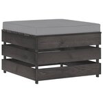 Vidaxl salon de jardin 5 pièces avec coussins bois imprégné de gris