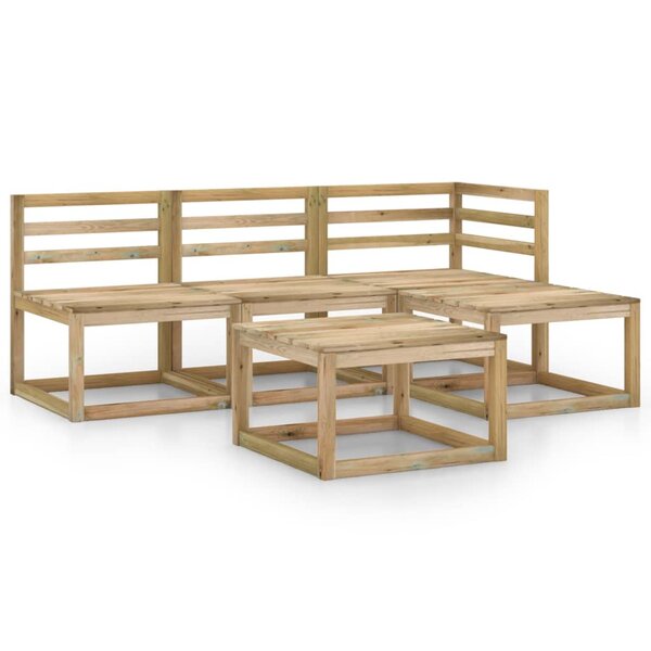 vidaXL Salon de jardin 5 Pièces bois de pin imprégné de vert