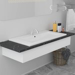 vidaXL Lavabo encastré 91 x 39 5 x 18 5 cm Céramique Blanc