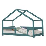 Lit cabane enfant LUCKY 120 x 190 vert pétrole