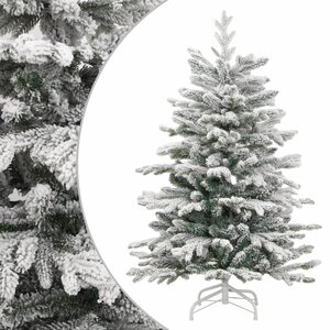 vidaXL Sapin de Noël artificiel à charnières avec neige floquée 210 cm