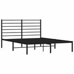 vidaXL Cadre de lit métal sans matelas avec tête de lit noir 120x200cm