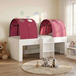 vidaXL Lit Haut pour Enfants avec Tunnel Blanc et rouge