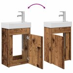 vidaXL Meuble de salle de bain avec robinet Bois ancien