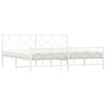 vidaXL Cadre de lit métal sans matelas et pied de lit blanc 200x200 cm