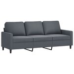 vidaXL Ensemble de canapés 3 Pièces avec coussins Gris foncé Velours
