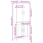 vidaXL Buffet haut Chêne sonoma 69 5x34x180 cm Bois d'ingénierie