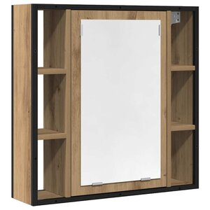 vidaXL Armoire à miroir salle de bain chêne artisanal bois ingénierie