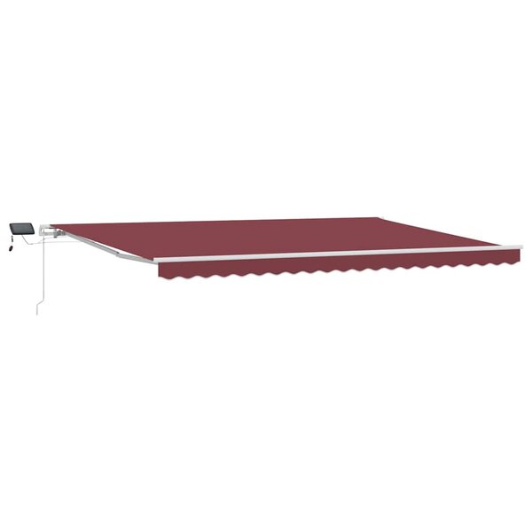 vidaXL Auvent manuel rétractable avec LED bordeaux 500x300 cm