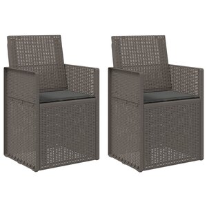 vidaXL Chaises de jardin salle à manger 2 pc Gris clair et anthracite