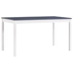 vidaXL Table à manger Blanc et gris 140x70x73 cm Bois de pin