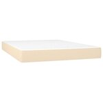 vidaXL Sommier à lattes de lit avec matelas Crème 160x200 cm Tissu