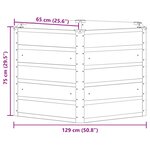 vidaXL Jardinière Gris clair 129 x 129 x 75 cm Acier