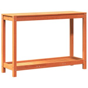 vidaXL Table de rempotage avec étagère cire marron bois massif de pin