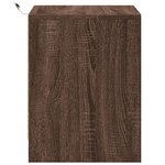 vidaXL Armoire de chevet et lumières LED chêne marron bois ingénierie