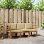 vidaXL Ensemble de canapés d'extérieur 3 Pièces Naturel et Beige
