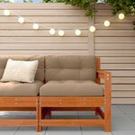 vidaXL Canapé d'angle de jardin Bois de pin massif Brun cire