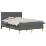 vidaXL Cadre de lit avec matelas Gris foncé 140 x 190 cm Tissu