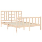 vidaXL Cadre de lit avec tête de lit 140x200 cm bois massif