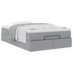 vidaXL Cadre de lit ottoman et matelas gris clair 120x200 cm tissu