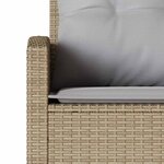 vidaXL Canapés en forme de L avec coussins beige résine tressée
