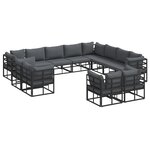 vidaXL Ensemble de canapé de jardin 12 Pièces Noir 353 x 283 x 71 cm