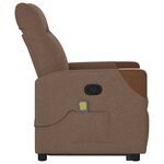 vidaXL Fauteuil de massage inclinable Marron Tissu