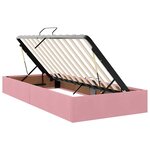 vidaXL Lit de Rangement avec matelas avec tête de lit Rose 90 x 200 cm