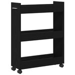 Cabinet roulant vidaXL Chêne noir 60x22x79 cm Bois d'ingénierie