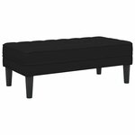 vidaXL banc avec coussin Noir 113 x 57 x 39 cm Velours