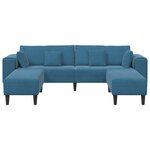 vidaXL Canapé 3 Pièces Bleu 250 x 188 x 76 cm Velours