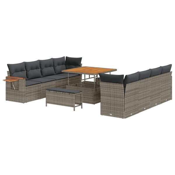 vidaXL Ensemble de canapé de jardin 11 Pièces Gris 100 x 100 x 71 cm