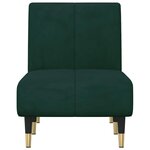vidaXL Chaise longue vert foncé velours
