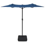 vidaXL Parasol à double tête avec LED bleu azuré 316x240 cm