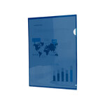 Pochette coin liderpapel polypropylène 180 microns a4 210x297mm capacité 20f coloris bleu transparent