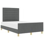 vidaXL Cadre de lit avec tête de lit Gris foncé 140 x 190 cm tissu