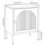 vidaXL Table de chevet noir 50x35x60 cm verre et acier