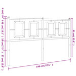 vidaXL Tête de lit métal noir 140 cm