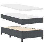 vidaXL Lit Box Spring avec Matelas & LED Gris Foncé 100x200 cm Tissu en Côtelé