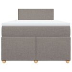 vidaXL Sommier à lattes de lit avec matelas Taupe 120x200 cm Tissu