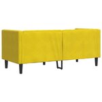 vidaXL Canapé Chesterfield avec traversins 2 places jaune velours