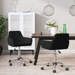 vidaXL Chaises pivotantes à manger lot de 2 Noir Velours