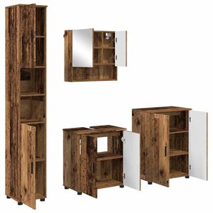 vidaXL Ensemble de mobilier de salle de bain 4 Pièces Bois ancien